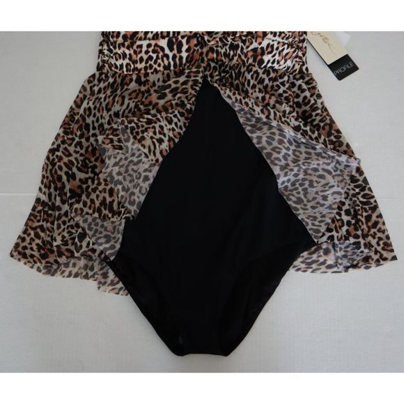 Profile x Gottex Plus Sz 18W Leopard Printed Flyaway One Piece Swimsuit $178 - Picture 2 of 9